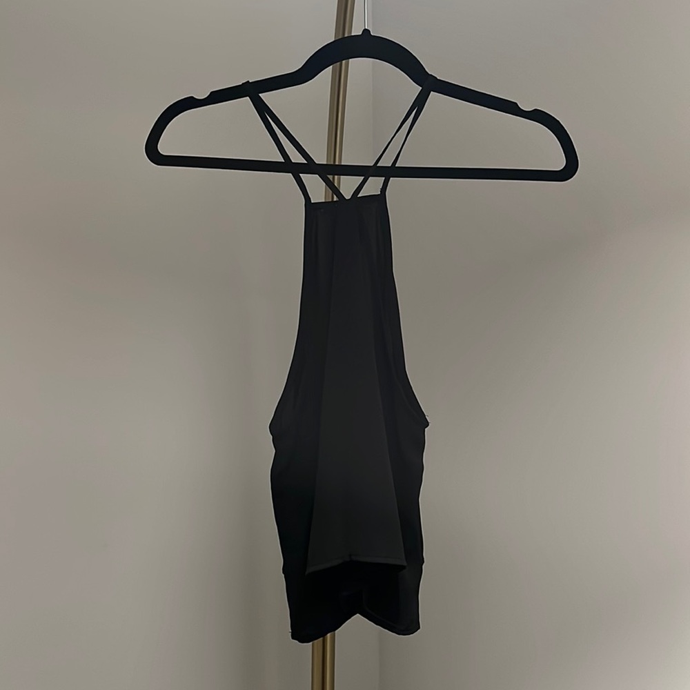 Black halter crop top